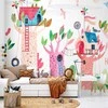 Artgeist Fototapetas - Painted medžio houses - a colourful fantasy with kites for children