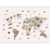 Artgeist Fototapetas - Pastel Map - Animals and Continents for Children's Room