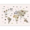 Artgeist Fototapetas - Pastel Map - Animals and Continents for Children's Room