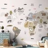 Artgeist Fototapetas - Pastel Map - Animals and Continents for Children's Room