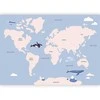 Artgeist Fototapetas - Pastel Planet - Animals and Underwater Plants on a Map