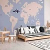Artgeist Fototapetas - Pastel Planet - Animals and Underwater Plants on a Map