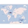 Artgeist Fototapetas - Pastel Planet - Animals and Underwater Plants on a Map