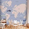 Artgeist Fototapetas - Pastel Planet - Animals and Underwater Plants on a Map