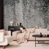 Artgeist Fototapetas - Peaceful oasis - landscape of hanging juodas leaf vines on a pilkas background