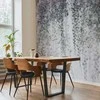 Artgeist Fototapetas - Peaceful oasis - landscape of hanging juodas leaf vines on a pilkas background