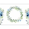 Artgeist Fototapetas - Romantic wreath - plant motif with mėlynas flowers and leaves