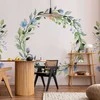 Artgeist Fototapetas - Romantic wreath - plant motif with mėlynas flowers and leaves