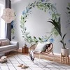 Artgeist Fototapetas - Romantic wreath - plant motif with mėlynas flowers and leaves