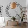 Artgeist Fototapetas - Romantic wreath - pilkas plant motif with leaves with rose pattern
