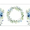 Artgeist Fototapetas - Romantic wreath - plant motif with mėlynas flowers and leaves