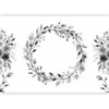 Artgeist Fototapetas - Romantic wreath - pilkas plant motif with leaves with rose pattern