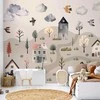 Artgeist Fototapetas - Scandinavian Valley - Village in Pastel Colours Painted in Watercolours