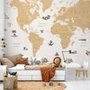 Artgeist Fototapetas - Sea Wolf Map - Countries With Pirate Illustrations