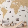 Artgeist Fototapetas - Sea Wolf Map - Countries With Pirate Illustrations