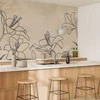 Artgeist Fototapetas - Sketch of nature - minimalist lineart with lily flowers on a beige background