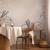 Artgeist Fototapetas - Sketch of nature - minimalist lineart with lily flowers on a beige background