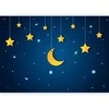 Artgeist Fototapetas - Skyline - night sky landscape with stars and moon for children