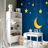 Artgeist Fototapetas - Skyline - night sky landscape with stars and moon for children