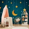 Artgeist Fototapetas - Skyline - turquoise night sky landscape with stars for children