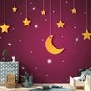 Artgeist Fototapetas - Skyline - violet night sky landscape with stars for children