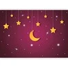 Artgeist Fototapetas - Skyline - violet night sky landscape with stars for children