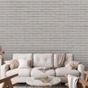 Artgeist Fototapetas - Snow Brick - Pattern Imitating a Brick Wall in Baltas
