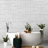 Artgeist Fototapetas - Snow Brick - Pattern Imitating a Brick Wall in Baltas
