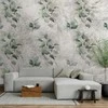 Artgeist Fototapetas - Statue of nature - plant motif with žalias leaves with pilkas patterns