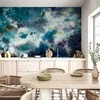 Artgeist Fototapetas - Stormy ocean - abstract mėlynas composition in watercolour style