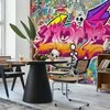 Artgeist Fototapetas - Street art - abstract urban colour graffiti mural with lettering