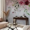 Artgeist Fototapetas - Summer bloom - plant motif with flowers and leaves in pink tones
