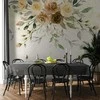 Artgeist Fototapetas - Summer bloom - retro floral motif with flowers and leaves with patterns