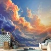 Artgeist Fototapetas - Sunset Over a Cloudy Sea: A Wonderful Symphony of Colors