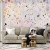 Artgeist Fototapetas - Terrazzo in Confetti Style Violet-Rožinė Colorful Pattern