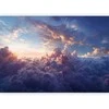 Artgeist Fototapetas - The Sun in Hiding: The Golden Face of the Sky Over a Cloudy Sea
