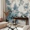 Artgeist Fototapetas - Turquoise Flowers in Retro Ambience - Floristic Ornaments