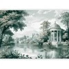 Artgeist Fototapetas - View of the Park and Lake Retro Vintage Landscape in Greens