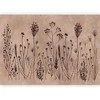 Artgeist Fototapetas - Wildflowers – juodas plants on lime-wash background