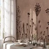 Artgeist Fototapetas - Wildflowers – juodas plants on lime-wash background