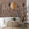 Artgeist Fototapetas - Wildflowers – juodas plants on lime-wash background
