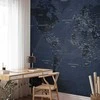 Artgeist Fototapetas - World map in mėlynas - continents with inscriptions in English