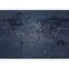Artgeist Fototapetas - World map in mėlynas - continents with inscriptions in English
