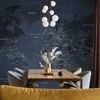 Artgeist Fototapetas - World map in mėlynas - continents with inscriptions in English