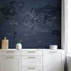 Artgeist Fototapetas - World map in mėlynas - continents with inscriptions in English