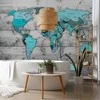 Artgeist Fototapetas - World Map: Mėlyna Continents