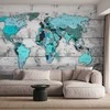 Artgeist Fototapetas - World Map: Mėlyna Continents