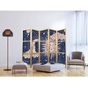 Artgeist Japoniška kambario pertvara - Cosmic Harmony - Illustration of the Sun and Moon on a Navy Background