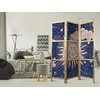 Artgeist Japoniška kambario pertvara - Cosmic Harmony - Illustration of the Sun and Moon on a Navy Background