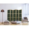 Artgeist Japoniška kambario pertvara - Dense Vegetation - Botanical Patterns in Illustrative Style; Žalias